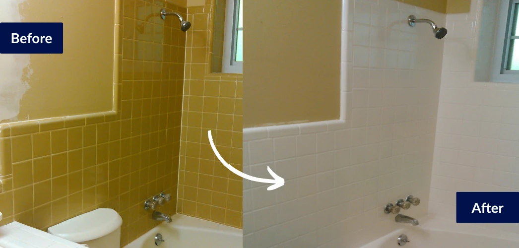 Before and after comparison of fiberglass refinishing work